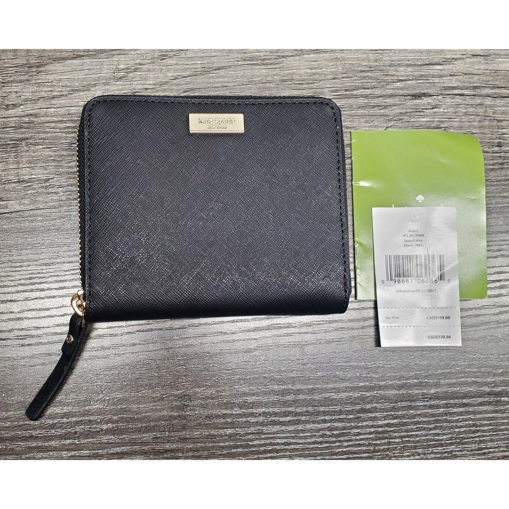 Kate Spade New York Wallet Laurel Way Darci Zip Around Black NEW